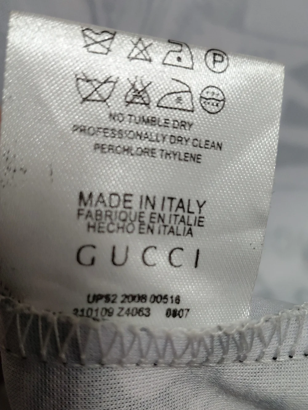 Gucci White and Black Graphic Print Polo